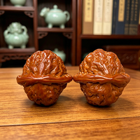 Noyer naturel Yuanbao à deux faces, à meuler à la main, anti-stress, grain unique, objet de collection artisanal