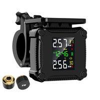 Sistema de Monitoreo de Presión de Neumáticos para Motocicletas, Inalámbrico, TPMS, Monitoreo en Tiempo Real de los Neumáticos con 2 Sensores Externos, TPMS para Moto
