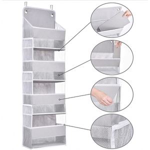Strong <b>Weight</b> Capacity Foldable Wall Mount Hanging Storage Bag Over the <b>Door</b> Pockets Organizer with Mesh Side Pockets - Product Image 5