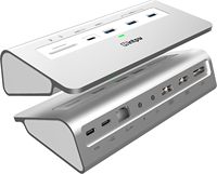 Station d'accueil pour ordinateur portable USB-C en alliage d'aluminium, triple moniteur, 14-en-1, 10 Gbps DP 4K, USB-A/C 3.1, 2 USB 3.0, PD 100W, Ethernet, en stock