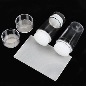 Outils de stamping pour ongles en silicone, ensemble de tampons pour <span class=keywords><strong>manucure</strong></span> française à une ou deux extrémités <span class=keywords><strong>avec</strong></span> capuchons, kit d'impression complet pour bricolage, directement de l'usine - Product Image 1