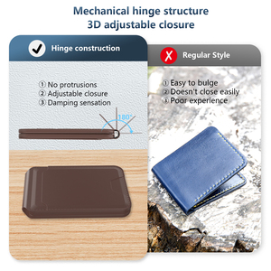 Portefeuille en cuir MFi avec fonction Localiser (Find My) pour <span class=keywords><strong>AirTag</strong></span>, support réglable amélioré pour <span class=keywords><strong>iPhone</strong></span> 15 16 - Product Image 4