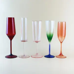 Amazon Wholesale Champagne Flutes 8.5oz Unbreakable Plastic Wine Champagne Glasses