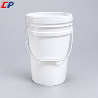 Ember Cat Plastik 20L 5 Galon Model Sempit, Ember PP Tugas Berat Dengan Tutup Segel Anti Bongkar untuk Cat dan Pelapis