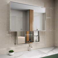 Sèche-mains automatique mural en acier inoxydable sans contact, distributeur de papier hygiénique, armoire de toilette avec miroir
