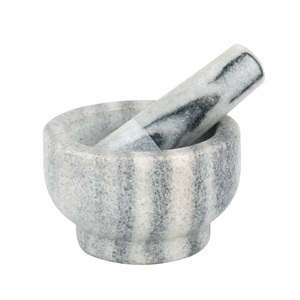 ครกและสากหินแกรนิตโบราณหินหินอ่อนธรรมชาติสำหรับบดกระเทียม - Product Image 1