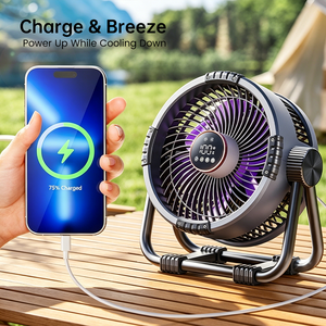 Ventilateur de <span class=keywords><strong>camping</strong></span> électrique longue durée 10000 mAh avec lumière LED, design pliable, alimenté par <span class=keywords><strong>batterie</strong></span>, turbo, contrôlé par application, pour voiture et hôtel - Product Image 5