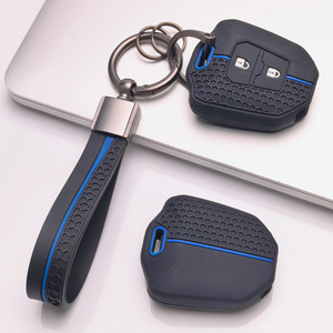 Housse de clé de voiture en silicone avec porte-clés pour Isuzu D Max Mu x V Cross <span class=keywords><strong>Bison</strong></span> <span class=keywords><strong>Rodeo</strong></span> Trooper, porte-clés anti-rayures pour un transport quotidien - Product Image 3