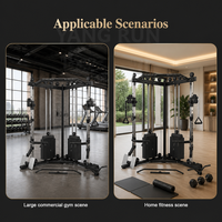 Cage de musculation multifonctionnelle en métal avec rack à squats et pile de poids de 200 kg pour machine Smith, entraînement de musculation en salle de sport