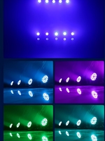 Projecteur PAR LED en aluminium 18x18W 6-en-1 RGBWAUV avec zoom, DMX512, pour scène, DJ, discothèque, mariage, spectacle, événement