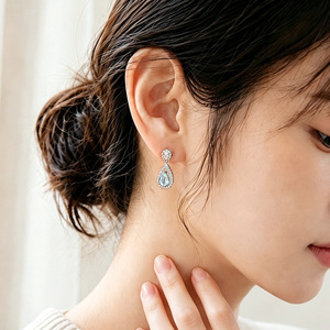 9 paires de boucles d'oreilles vintage à double couche en forme de goutte d'eau, en argent sterling 925, pierres naturelles, pierres précieuses colorées, bijoux de soirée - Product Image 4
