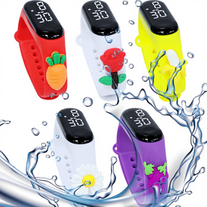 <span class=keywords><strong>Montre</strong></span> <span class=keywords><strong>bracelet</strong></span> numérique LED étanche pour enfants, avec logo personnalisé, motif dessin animé, pour garçons et filles, motif animal - Product Image 1