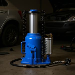 Cric hydraulique à bouteille D0100X3BCKX 32 tonnes, plage de levage 10-16,3 pouces, cric pneumatique en acier pour voiture, bleu, usage intensif - Product Image 2