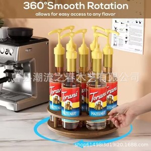 ชั้นวางน้ำเชื่อมกาแฟแบบตั้งโต๊ะทำจากไม้, ชั้นวางซองน้ำตาลและเครื่องปรุงแบบตั้งโต๊ะ, กล่องจัดระเบียบเก็บกระป๋องกาแฟ 2 ชั้น - Product Image 4