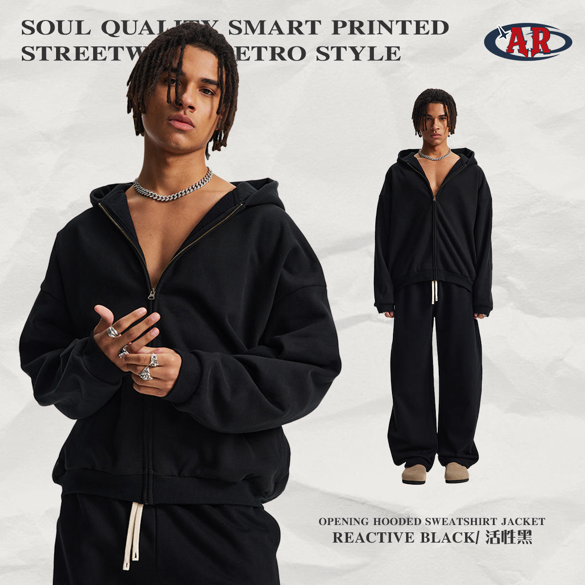 เสื้อสเวตเตอร์ F08-ดำแอคทีฟ