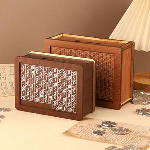 Tirelire personnalisée en bois avec chiffres, boîte de rangement pour économies, décoration d'intérieur - Product Image 1