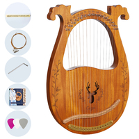 Wholesale Musical Instrument Factory 16 Tone Mahogany Lyre Portable Mini Lyre Soft Sound Gift Kids Adults Support OEM ODM
