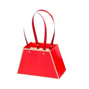 Wholesale Creative Portable Handmade Rectangle Paperboard Bouquet Packaging <b>Boxes</b> with Matt Lamination Handle for Flower Shops - Product Image 2