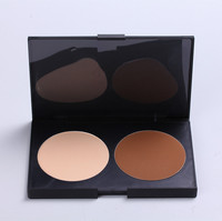 Poudre compacte minérale pour le visage, fond de teint 2 couleurs, marque privée