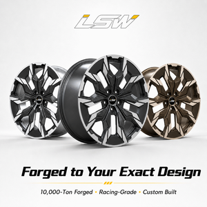 LS8166 ล้ออัลลอยด์ฟอร์จ 18‑24 นิ้ว 5x112 5x114.3 5x120 สีดำเงา หน้าเจียรขัดเงา ขอบล้อรถยนต์ - Product Image 5