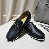 Mocassins hybrides légers pour hommes, semelle épaisse, cuir véritable, décontractés et formels, bout carré, antidérapants, à enfiler, noirs