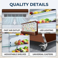 Lemari Pendingin Display Air Curtain Berkinerja Tinggi, Model Terbuka Multideck untuk Pusat Perbelanjaan, Food Court, dan Ritel
