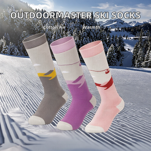 Chaussettes <span class=keywords><strong>de</strong></span> <span class=keywords><strong>ski</strong></span> tricotées ODM OutdoorMaster pour garçons et filles, chaussettes <span class=keywords><strong>de</strong></span> snowboard thermiques chaudes et respirantes pour l'hiver, avec revers antidérapant pour le mollet - Product Image 2