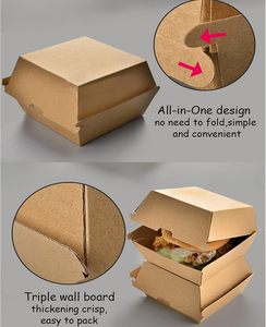 Dùng một lần phân hủy sinh học lấy đi Burger thức ăn nhanh takeout bao bì <span class=keywords><strong>container</strong></span> hộp - Product Image 3