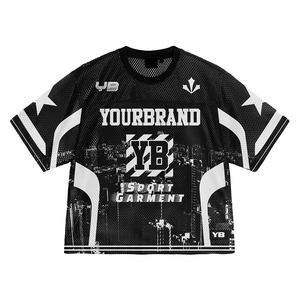 高品質ジャージー マルチエレメント 欧米風クールストリートグラフィティ メッシュデザイン ユニセックススポーツシャツ OEM/ODM - Product Image 3
