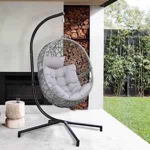 Outdoor Patio Hot Sales PE Rattan Swing Hammock Chair Carton Package Egg Chair Wicker Hanging Furniture