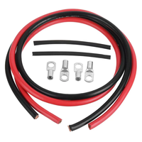 Juego de Cables de Batería de Cobre Estañado de Calibre 4 AWG con Terminal para Inversor de Batería para Automóvil, Barco Solar, RV