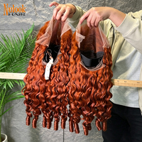 Perruques de cheveux humains bouclés birmanes couleur gingembre 350, perruques frontales en dentelle HD 13x4 sans colle, perruques brésiliennes en cheveux humains pour femmes noires