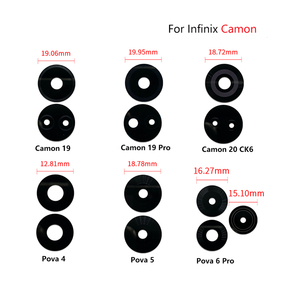 Verre d'objectif de caméra arrière pour Infinix <span class=keywords><strong>Tecno</strong></span> Camon 19 <span class=keywords><strong>Pro</strong></span> 20 CK6 <span class=keywords><strong>X2</strong></span> Pova 4 5 6 <span class=keywords><strong>Pro</strong></span>, pièces de rechange pour téléphone portable en gros - Product Image 2