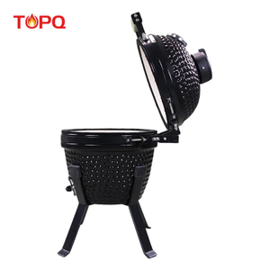 เตาบาร์บีคิวเซรามิก Kamado TOPQ ขนาด 13 นิ้ว แบบพกพาสำหรับใช้กลางแจ้ง พร้อมระบบควบคุมอุณหภูมิด้วยปุ่มหมุนเคลือบพอร์ซเลน และช่องระบายอากาศ - Product Image 4