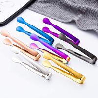 Vente en Gros Outils de Bar Personnalisés Mini Pince à Glaçons en Acier Inoxydable 18/8 de 11 cm, Pince à Sucre Dorée