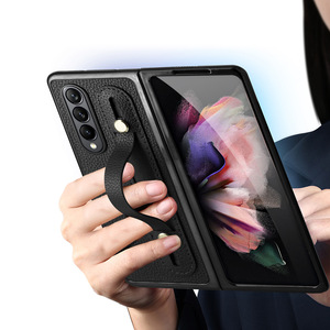 เคสโทรศัพท์แบบพับได้ลดราคา 60% สำหรับ Samsung Galaxy Z Fold พร้อมสายคล้องมือ เคสเคลือบผิวด้วยไฟฟ้า พร้อมกระจกกันรอย - Product Image 4