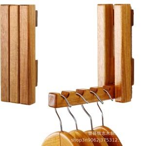 Wooden Wall <b>Hooks</b> Foldable <b>Coat</b> <b>Hooks</b> Solid <b>Wood</b> Rectangle Shape Wall Mounted Multi Purpose Entryway Hat <b>Hook</b> - Product Image 2