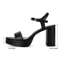 Sandales à talons carrés compensés populaires pour femmes, sexy, printemps-été, avec bride à la cheville, rehaussant la taille