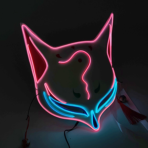 Lovely Masquerade <strong>LED</strong> Fox Half Face <strong>Mask</strong> Luminous Glow Disguise <strong>Mask</strong> for <strong>Girls</strong> Women Birthday Cosplay Festival Props - Product Image 3