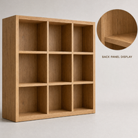 Meuble de rangement en bois moderne en forme de cube avec panneau arrière et étagère ouverte - Meuble de salon gain de place