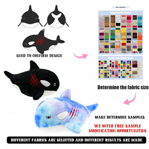 Crea tu propio personaje Ballena blanda Juguetes de peluche Tiburón blanco y negro Animal de peluche Juguete suave personalizado - Product Image 2