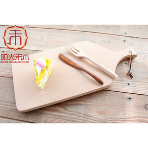 เขียงไม้เนื้อแข็ง Sunshine Hemu ขนาด 39x17.5x1.5 ซม. รูปทรงสี่เหลี่ยมผืนผ้า ไม่ทาสี สำหรับขนมปัง ซูชิ พิซซ่า ถาดเสิร์ฟพร้อมหูจับ - Product Image 2