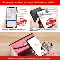 Nouveauté Portefeuille long en cuir véritable pour femmes Marque de luxe Portefeuille RFID Designer Monedero Largo De Mujer