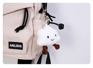 Pas cher peluche dessin animé sourire mignon joli peluche nuage coloré pour sac décoratif porte-clés chaîne couleur ours porte-clés - Product Image 5