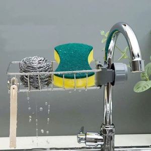 <b>Kitchen</b> Faucet <b>Rack</b> Sponge Holder Sink Caddy Organizer Hanging Caddy Drainer <b>Rack</b> Stainless Steel Storage <b>Rack</b> for Sponge Soap - Product Image 6