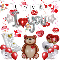 Nouvelles décorations de fête de ballons en aluminium pour ours câlin de la Saint-Valentin