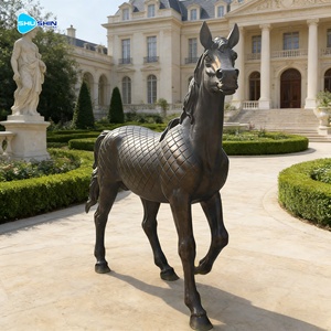 Ensemble de sculptures de chevaux et de poulains en bronze pour jardin extérieur, statues artistiques de chevaux pour la place publique et la décoration paysagère - Product Image 5