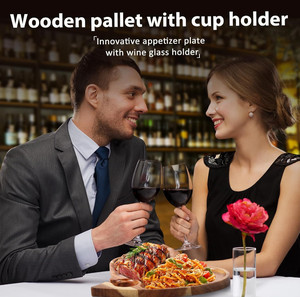 Nouvelle innovation <span class=keywords><strong>Plateau</strong></span> de service <span class=keywords><strong>en</strong></span> bois <span class=keywords><strong>en</strong></span> forme de cœur Design avec découpe latérale Assiettes <span class=keywords><strong>en</strong></span> bois <span class=keywords><strong>en</strong></span> forme de cœur avec porte-<span class=keywords><strong>verre</strong></span> à vin pour la famille - Product Image 3