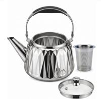 Bouilloire à eau en acier inoxydable style diamant, compatible gaz et induction, pour usage domestique