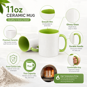 Tasse à café en <span class=keywords><strong>porcelaine</strong></span> blanche, en céramique, avec logo personnalisé, accessoire <span class=keywords><strong>de</strong></span> luxe, pour sublimation, 11oz, livraison gratuite - Product Image 4